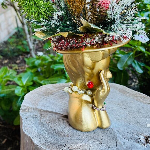 OOAK Kitschy Christmas Head vase made by me! - Picture 14 of 16
